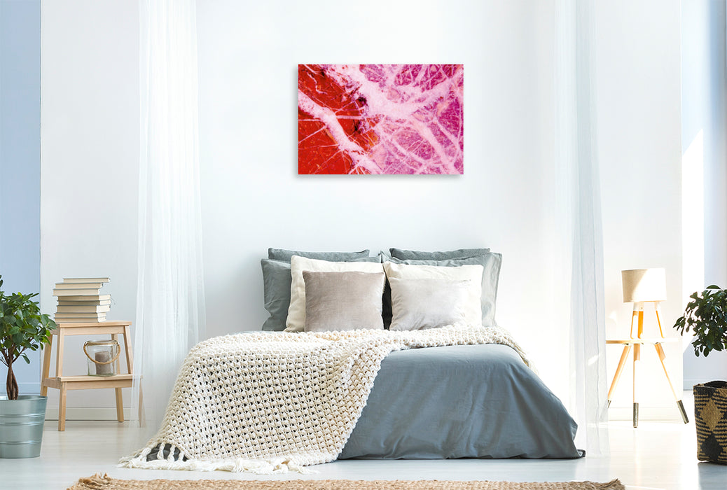 Premium Textil-Leinwand Premium Textil-Leinwand 120 cm x 80 cm quer Stones in Colour - pink abstrakt