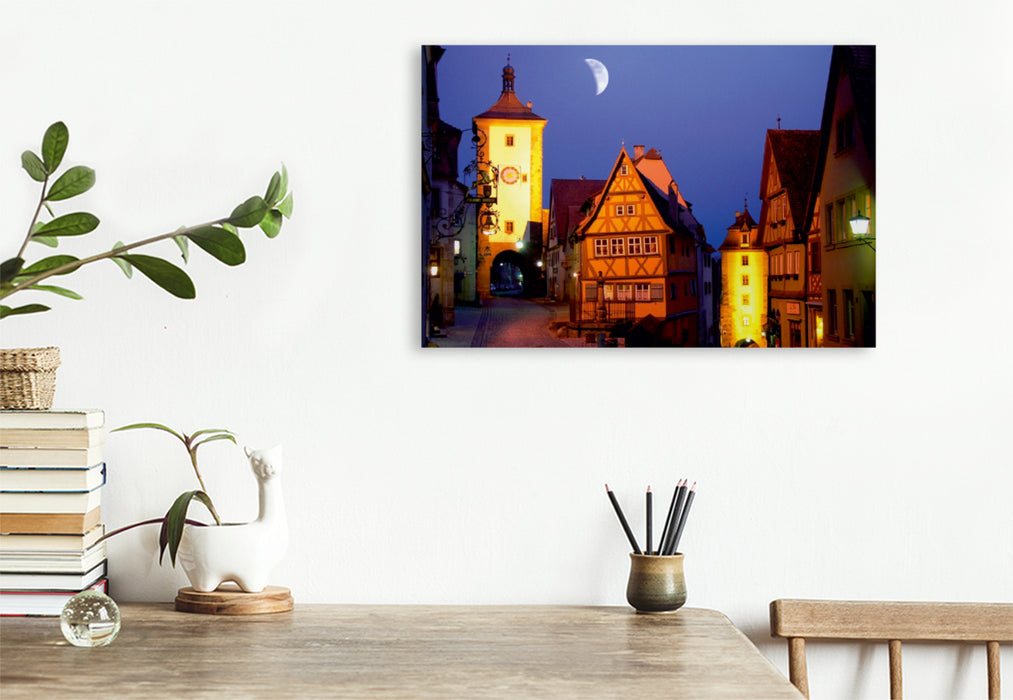 Premium Textil-Leinwand Premium Textil-Leinwand 75 cm x 50 cm quer Rothenburg o.d.T., Plönlein