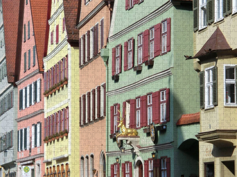 Dinkelsbühl, Hausfassaden am Weinmarkt - CALVENDO Foto-Puzzle'