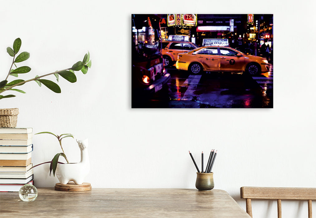 Premium Textil-Leinwand Premium Textil-Leinwand 120 cm x 80 cm quer Ein Motiv aus dem Kalender New York - nur im Taxi