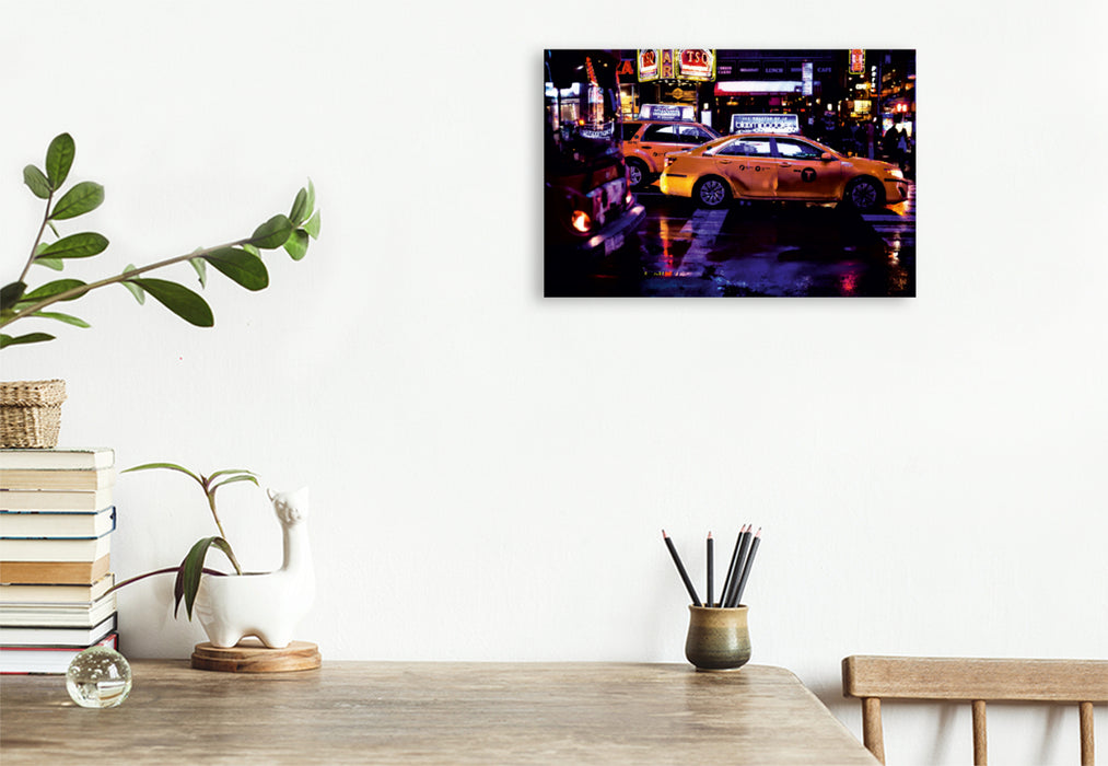 Premium Textil-Leinwand Premium Textil-Leinwand 120 cm x 80 cm quer Ein Motiv aus dem Kalender New York - nur im Taxi