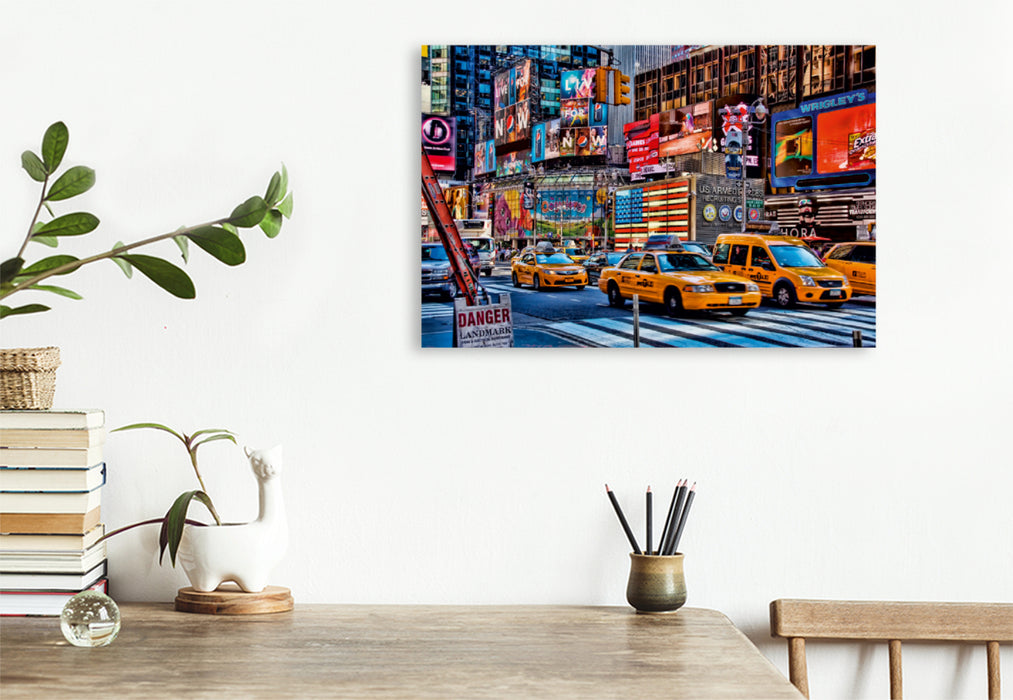 Premium Textil-Leinwand Premium Textil-Leinwand 120 cm x 80 cm quer Ein Motiv aus dem Kalender New York - nur im Taxi