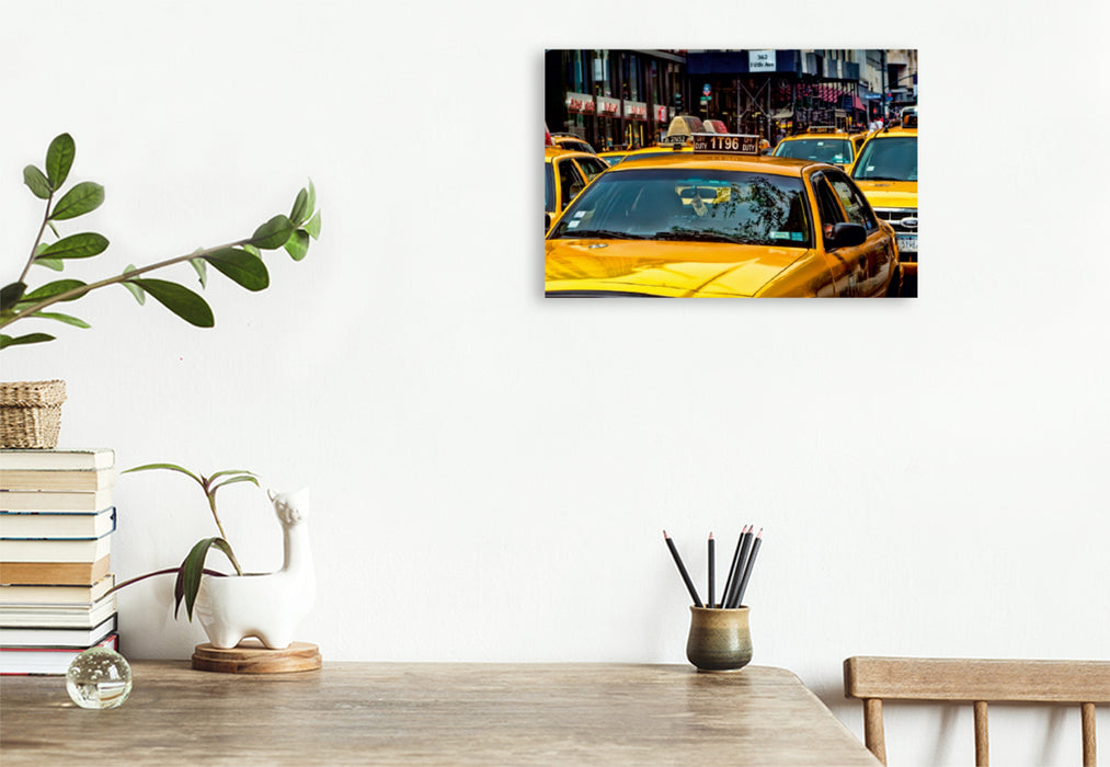 Premium Textil-Leinwand Premium Textil-Leinwand 120 cm x 80 cm quer Ein Motiv aus dem Kalender New York - nur im Taxi