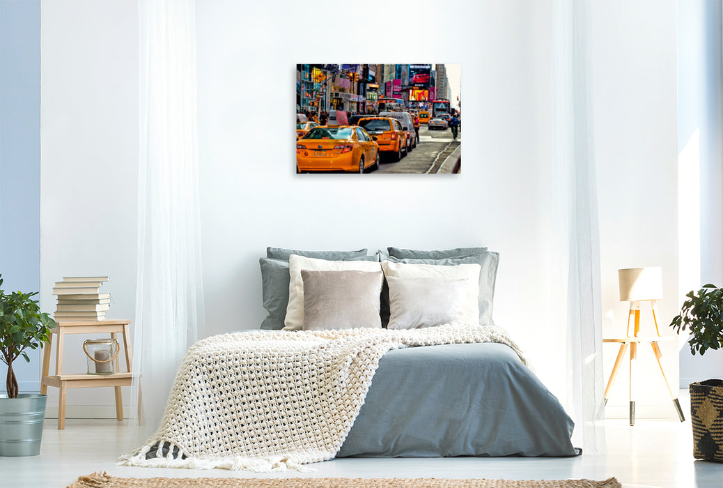 Premium Textil-Leinwand Premium Textil-Leinwand 120 cm x 80 cm quer Ein Motiv aus dem Kalender New York - nur im Taxi