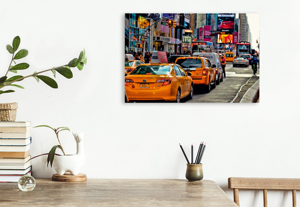 Premium Textil-Leinwand Premium Textil-Leinwand 120 cm x 80 cm quer Ein Motiv aus dem Kalender New York - nur im Taxi