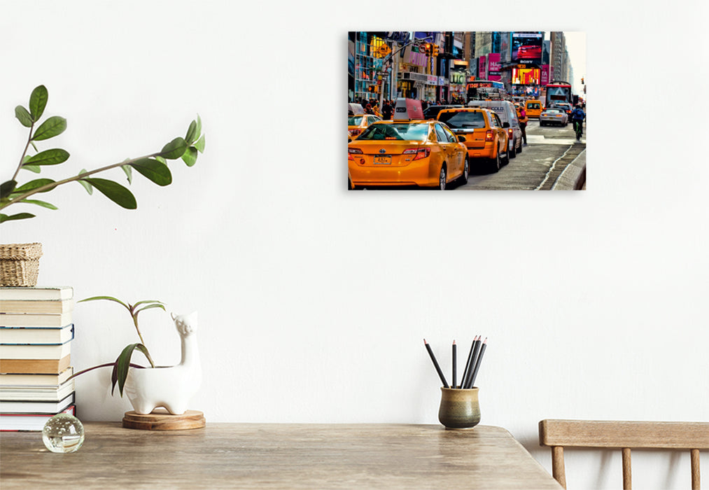 Premium Textil-Leinwand Premium Textil-Leinwand 120 cm x 80 cm quer Ein Motiv aus dem Kalender New York - nur im Taxi