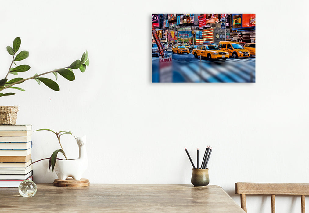 Premium Textil-Leinwand Premium Textil-Leinwand 120 cm x 80 cm quer Ein Motiv aus dem Kalender New York - nur im Taxi