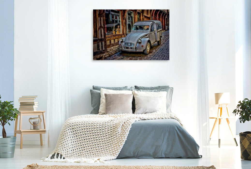 Premium Textil-Leinwand Premium Textil-Leinwand 120 cm x 80 cm quer Ein Motiv aus dem Kalender Citroën 2CV - die Ente