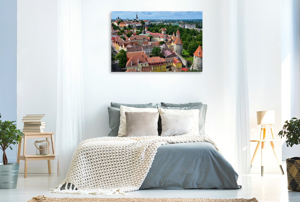 Premium Textil-Leinwand Premium Textil-Leinwand 120 cm x 80 cm quer Blick über die Stadtmauer