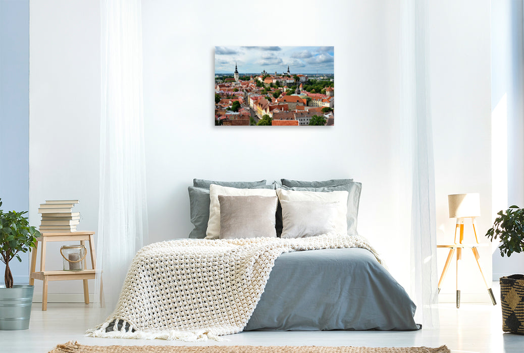 Premium Textil-Leinwand Premium Textil-Leinwand 120 cm x 80 cm quer Blick über die Altstadt