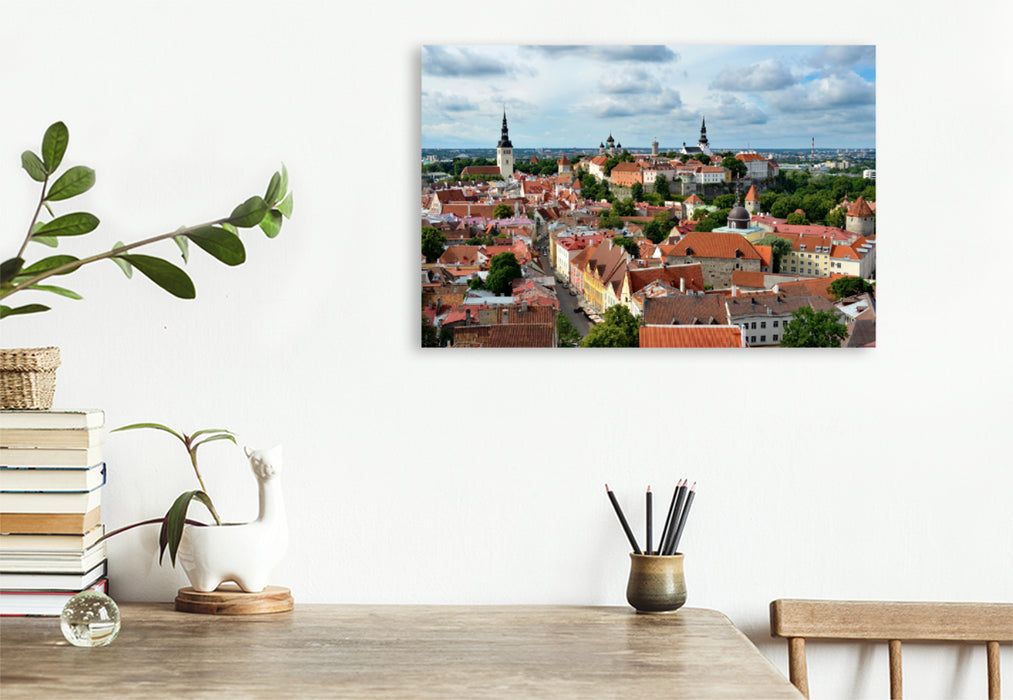 Premium Textil-Leinwand Premium Textil-Leinwand 120 cm x 80 cm quer Blick über die Altstadt