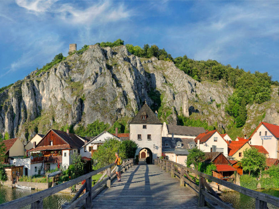 Holzbrücke von Essing im Altmühltal - CALVENDO Foto-Puzzle'