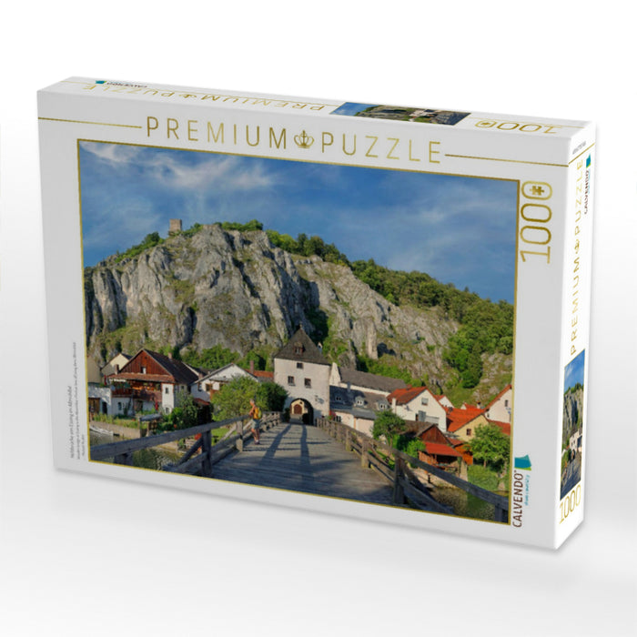 Holzbrücke von Essing im Altmühltal - CALVENDO Foto-Puzzle'