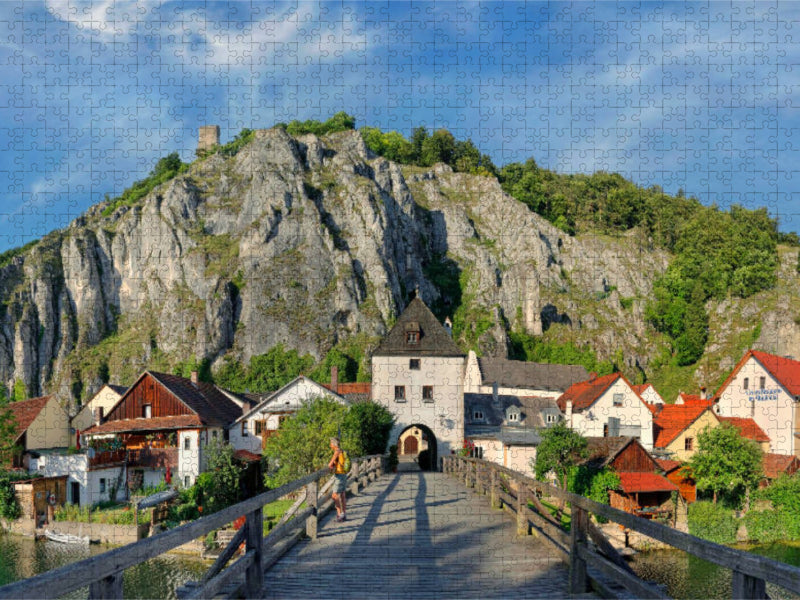 Holzbrücke von Essing im Altmühltal - CALVENDO Foto-Puzzle'