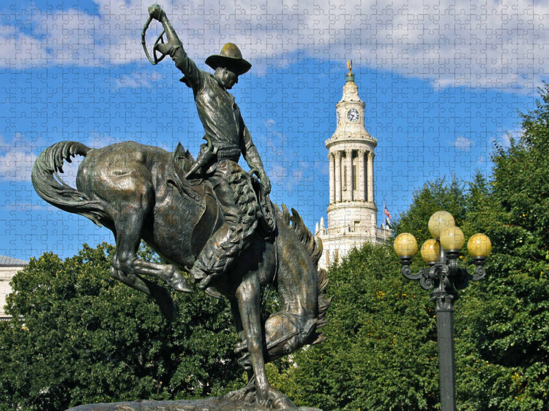 Bronco Buster Statue, Denver - CALVENDO Foto-Puzzle'