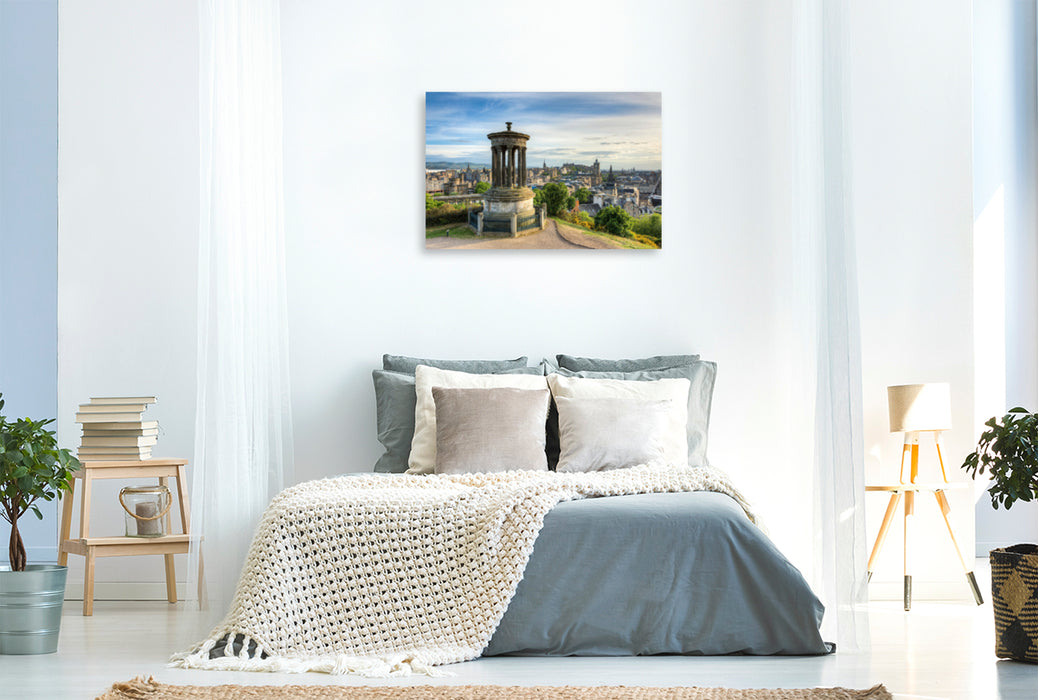 Premium Textile Canvas Premium Textile Canvas 120cm x 80cm landscape Edinburgh Calton Hill 