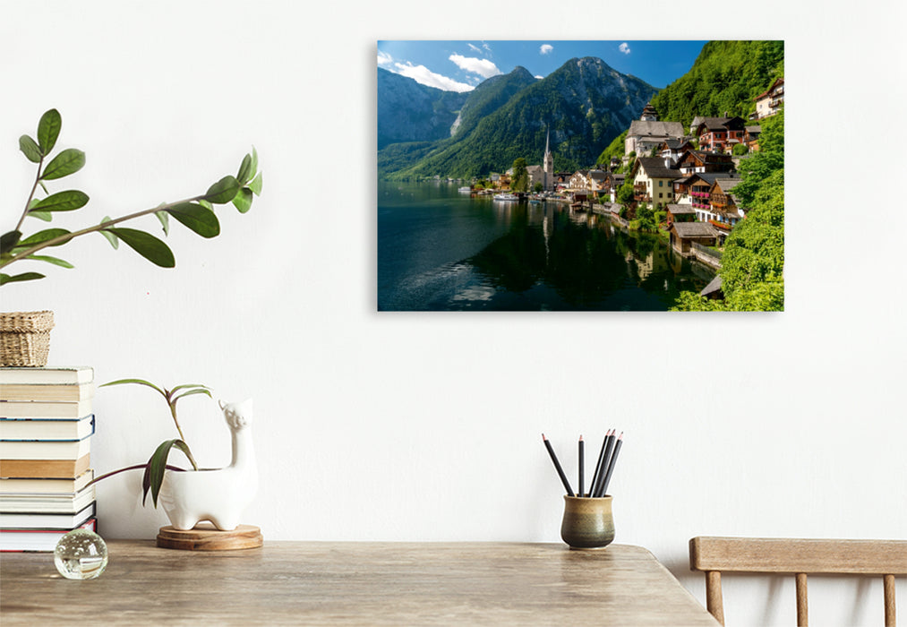 Premium Textil-Leinwand Premium Textil-Leinwand 120 cm x 80 cm quer Ein Motiv aus dem Kalender Welterberegion Hallstatt Dachstein