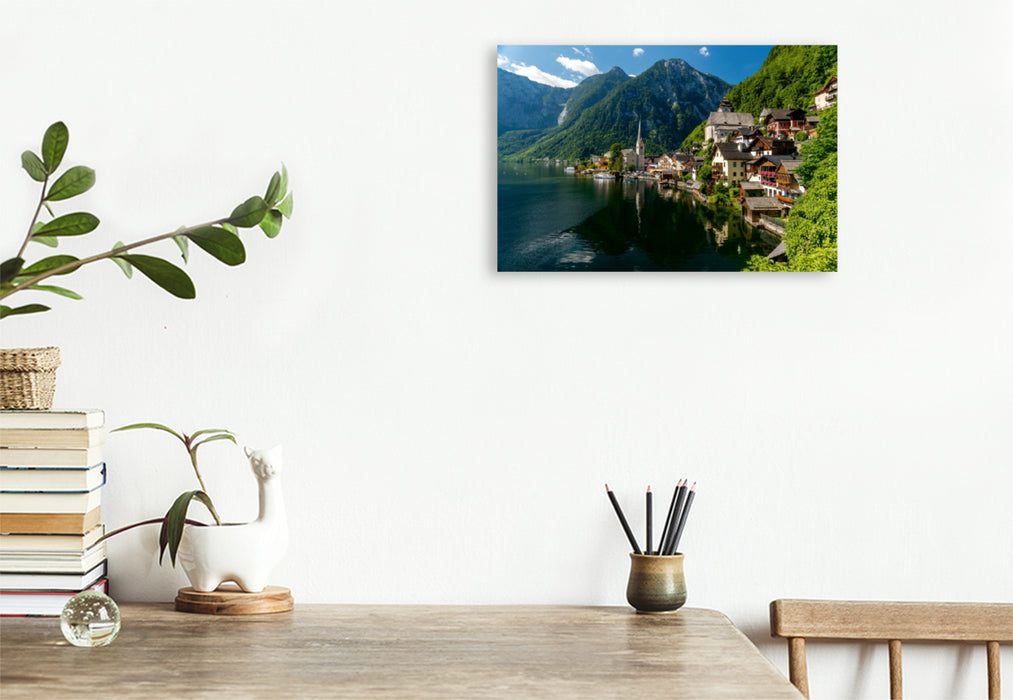 Premium Textil-Leinwand Premium Textil-Leinwand 120 cm x 80 cm quer Ein Motiv aus dem Kalender Welterberegion Hallstatt Dachstein