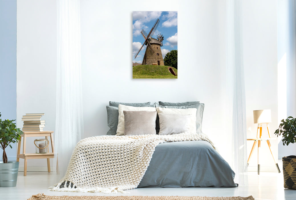 Toile textile haut de gamme Toile textile haut de gamme 80 cm x 120 cm de haut Greftmühle, Wallholländer, Windmill, Nordhemmern 