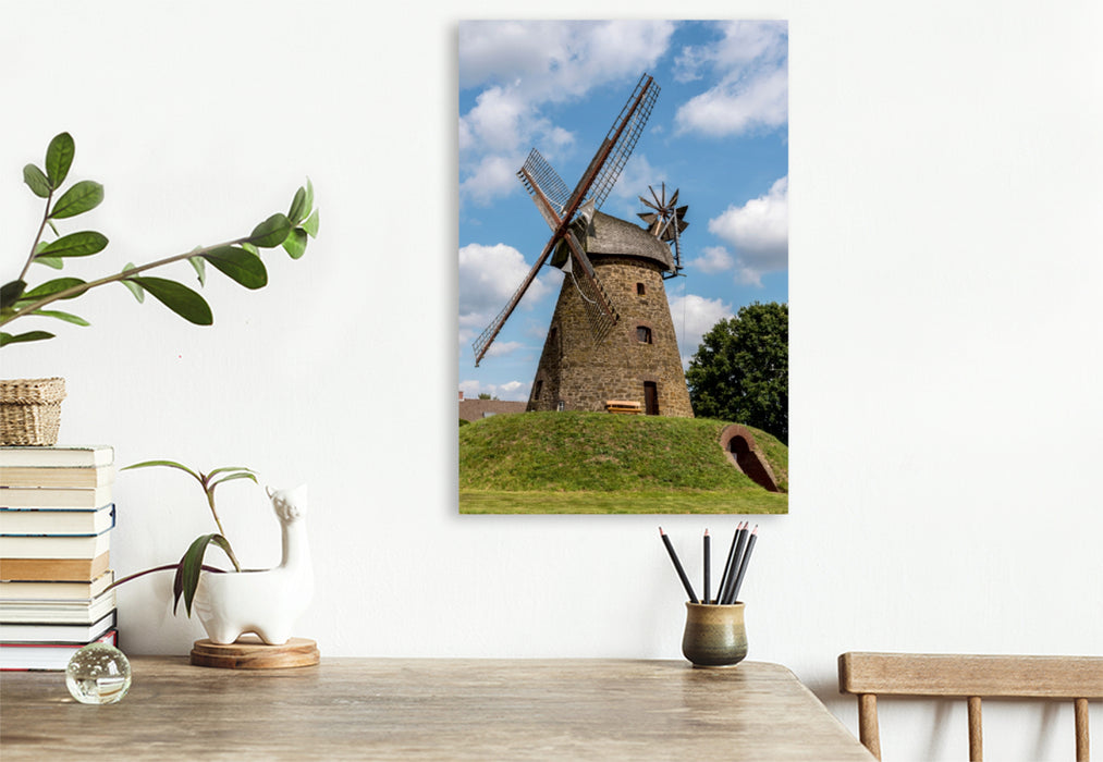 Toile textile haut de gamme Toile textile haut de gamme 80 cm x 120 cm de haut Greftmühle, Wallholländer, Windmill, Nordhemmern 