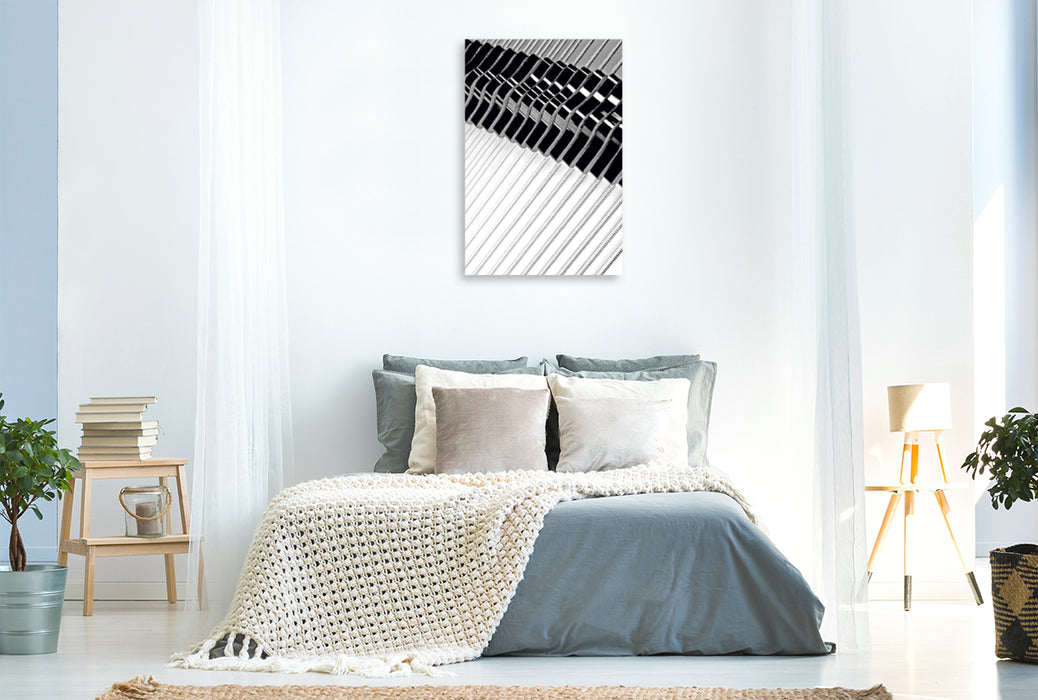 Premium Textil-Leinwand Premium Textil-Leinwand 80 cm x 120 cm  hoch Ein Bild des Kalenders Am Klavier