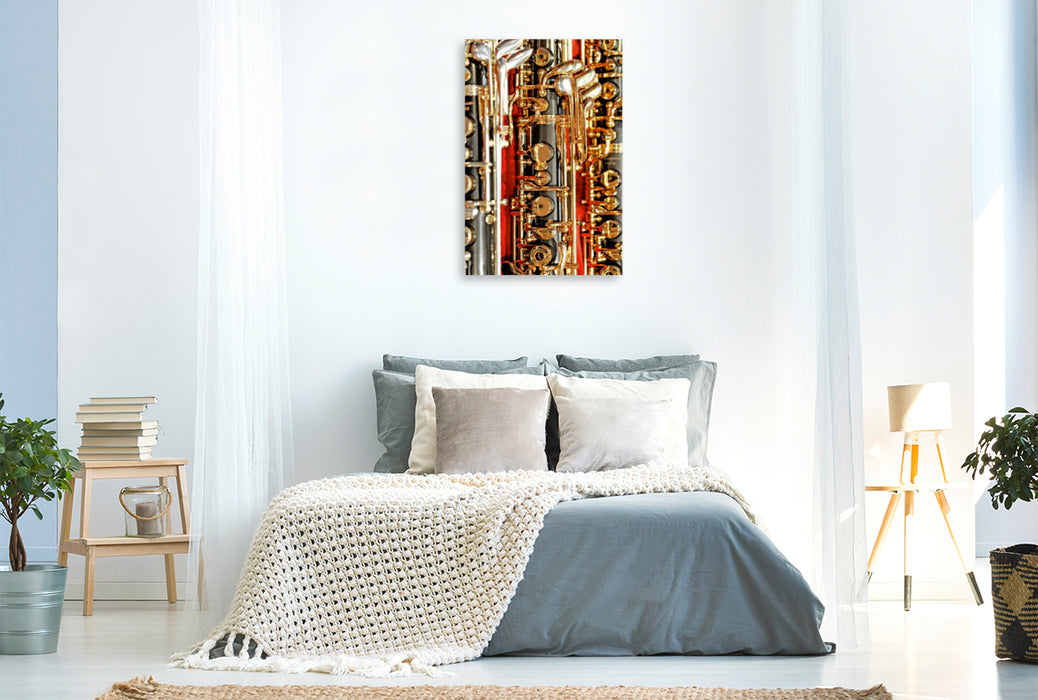 Premium Textil-Leinwand Premium Textil-Leinwand 80 cm x 120 cm  hoch Ein Bild des Zeitplan seiner Oboe