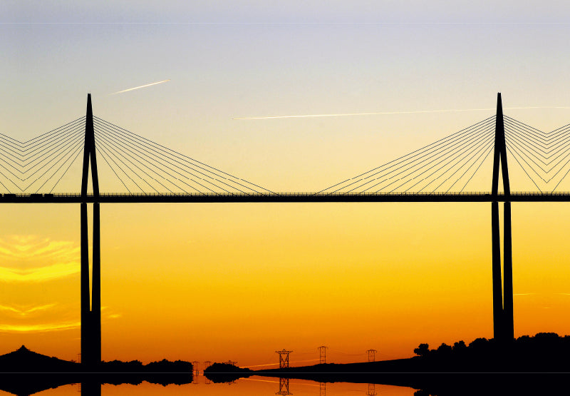 Premium Textil-Leinwand Der Viadukt von Millau
