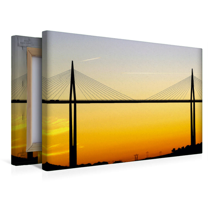 Premium Textil-Leinwand Der Viadukt von Millau