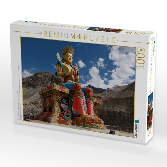 Statue of Maitreya Buddha (höhe ca. 32m) im Nubra-Tal - CALVENDO Foto-Puzzle'