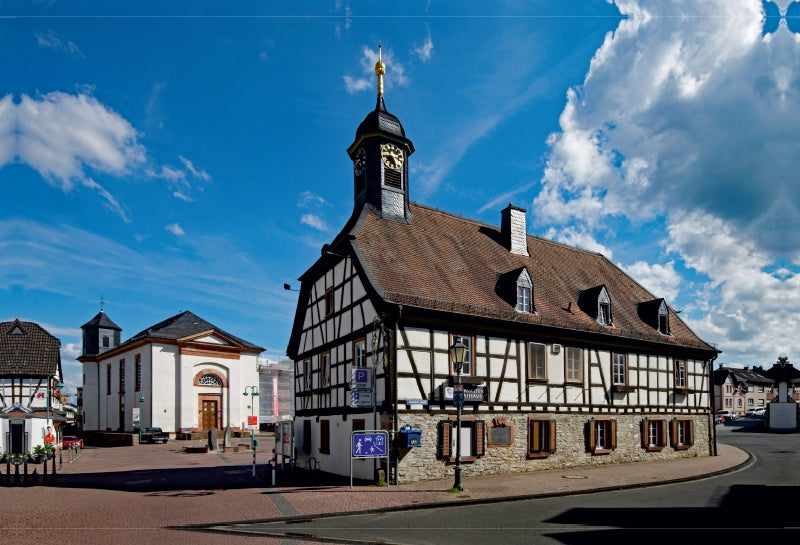 Premium Textil-Leinwand Altes Rathaus Kelkheim
