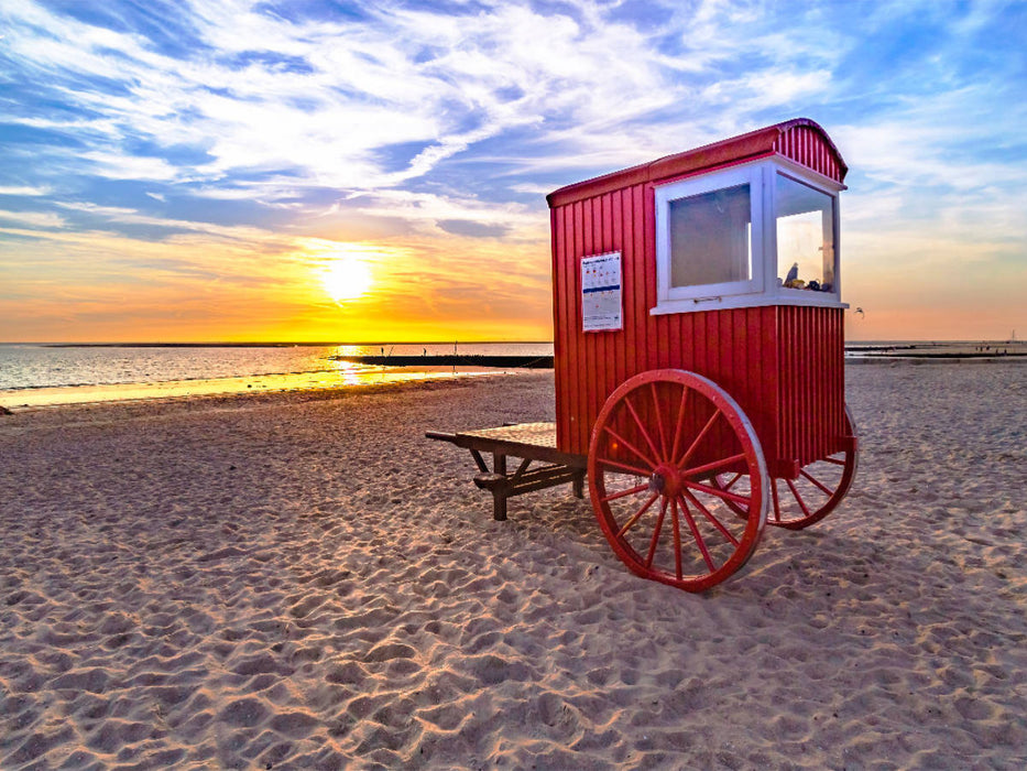 Badewagen im Sonnenuntergang - CALVENDO Foto-Puzzle'