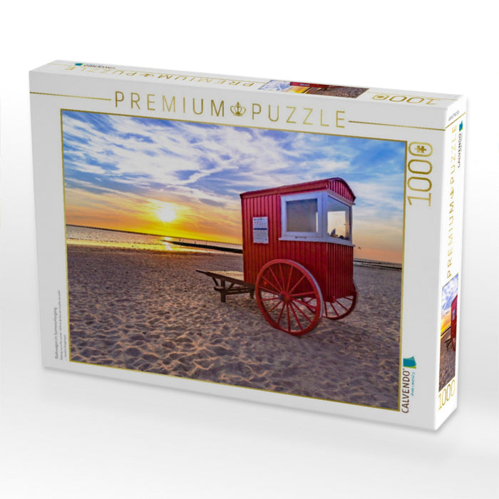 Badewagen im Sonnenuntergang - CALVENDO Foto-Puzzle'