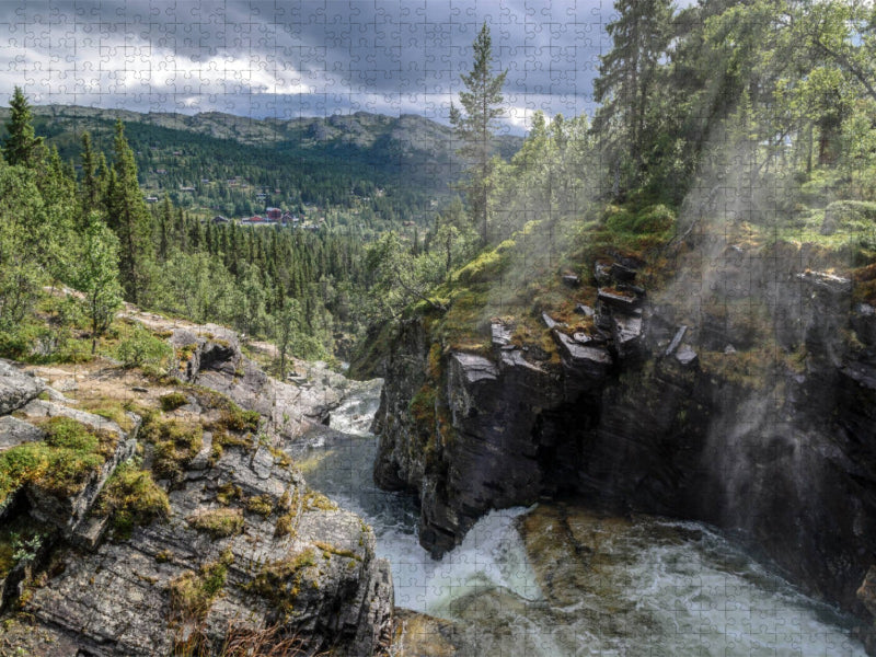 Wasserfall Rondane-Nationalpark - CALVENDO Foto-Puzzle'