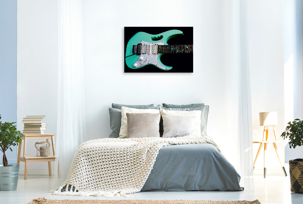 Toile textile premium Toile textile premium 120 cm x 80 cm de large JEM - guitare électrique avec touche décorée 