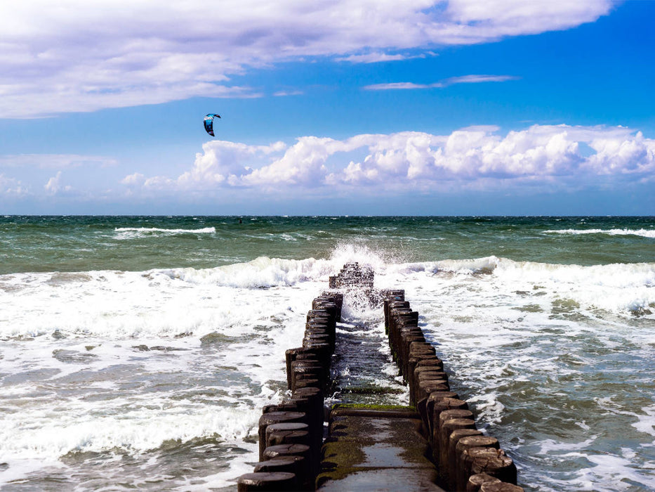 Wellenbrecher am Ostseestrand - CALVENDO Foto-Puzzle'