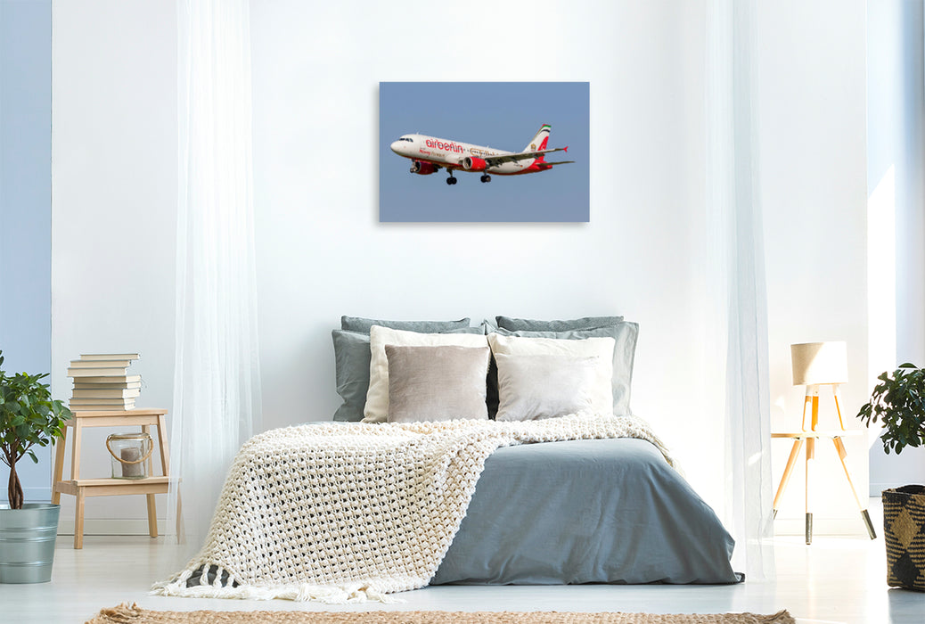 Premium Textil-Leinwand Premium Textil-Leinwand 120 cm x 80 cm quer Wandbild: Airberlin Airbus A320-200