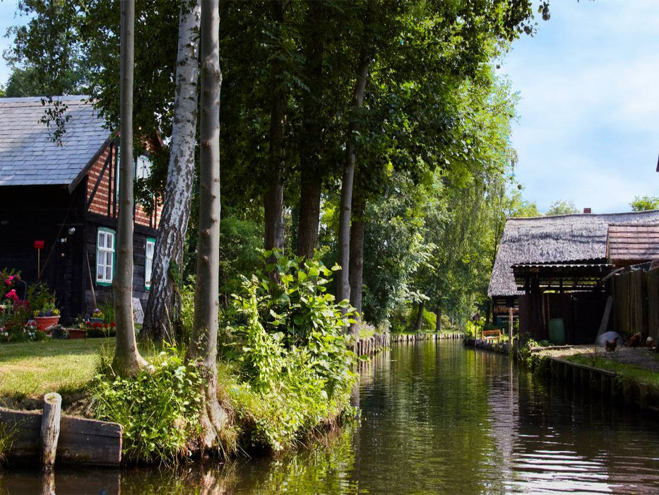 Häuser an einem Fließ im Spreewald - CALVENDO Foto-Puzzle'
