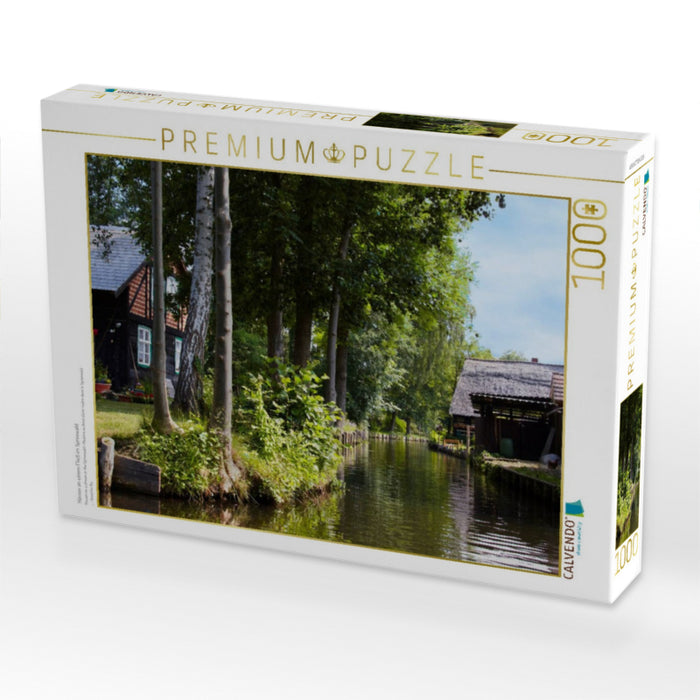 Häuser an einem Fließ im Spreewald - CALVENDO Foto-Puzzle'
