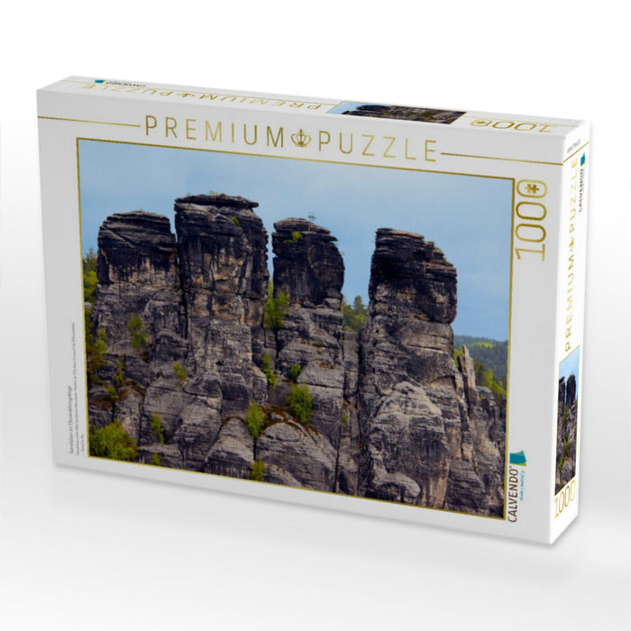 Gansfelsen im Elbsandsteingebirge - CALVENDO Foto-Puzzle'