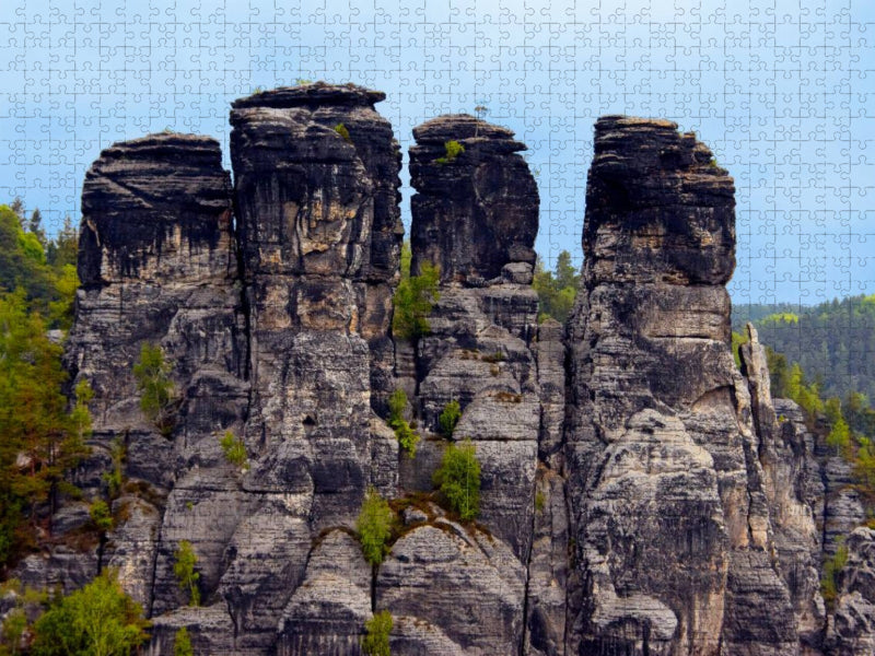 Gansfelsen im Elbsandsteingebirge - CALVENDO Foto-Puzzle'