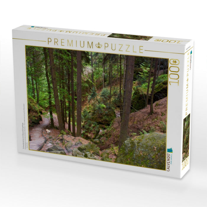 Schwedenlöcher im Elbsandsteingebirge - CALVENDO Foto-Puzzle'
