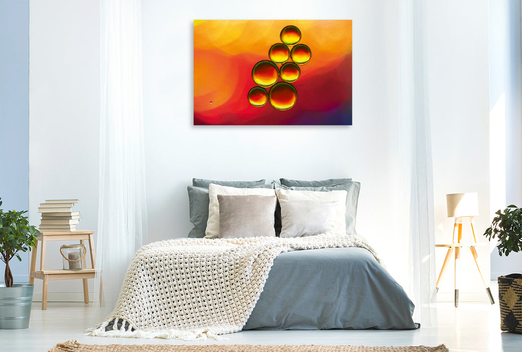 Premium textile canvas Premium textile canvas 120 cm x 80 cm landscape Color rush with oil and water 01 