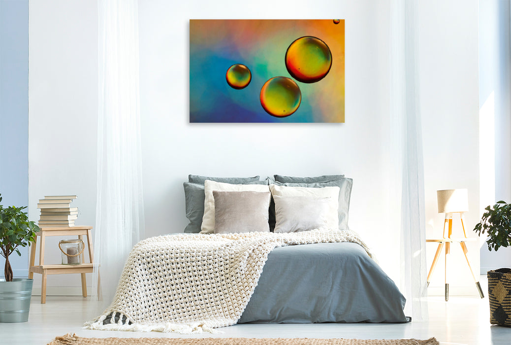 Premium textile canvas Premium textile canvas 120 cm x 80 cm landscape Color rush with oil and water 02 