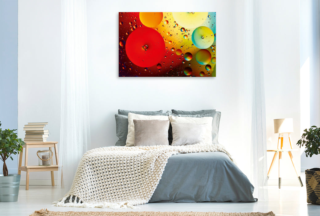 Premium textile canvas Premium textile canvas 120 cm x 80 cm landscape Color rush with oil and water 03 