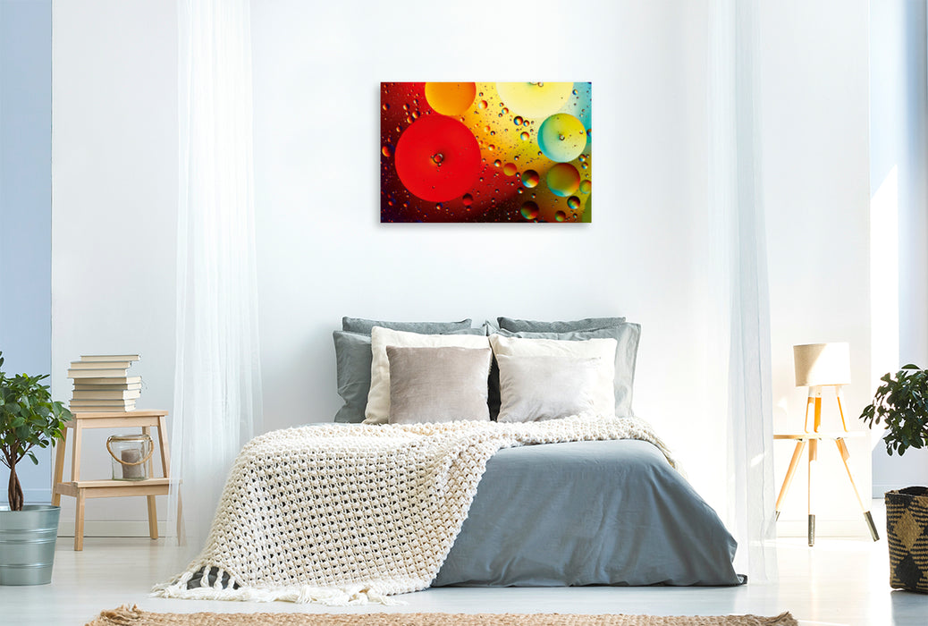 Premium textile canvas Premium textile canvas 120 cm x 80 cm landscape Color rush with oil and water 03 