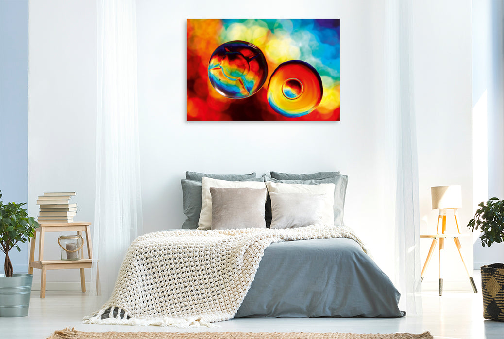 Premium textile canvas Premium textile canvas 120 cm x 80 cm landscape Color rush with oil and water 05 