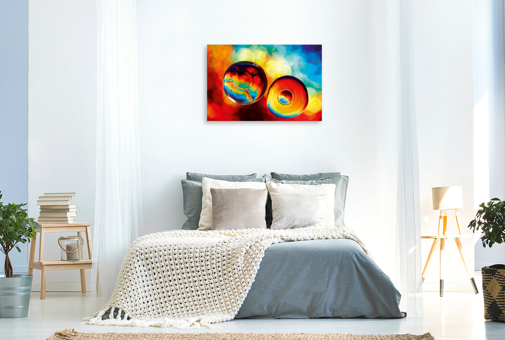 Premium textile canvas Premium textile canvas 120 cm x 80 cm landscape Color rush with oil and water 05 