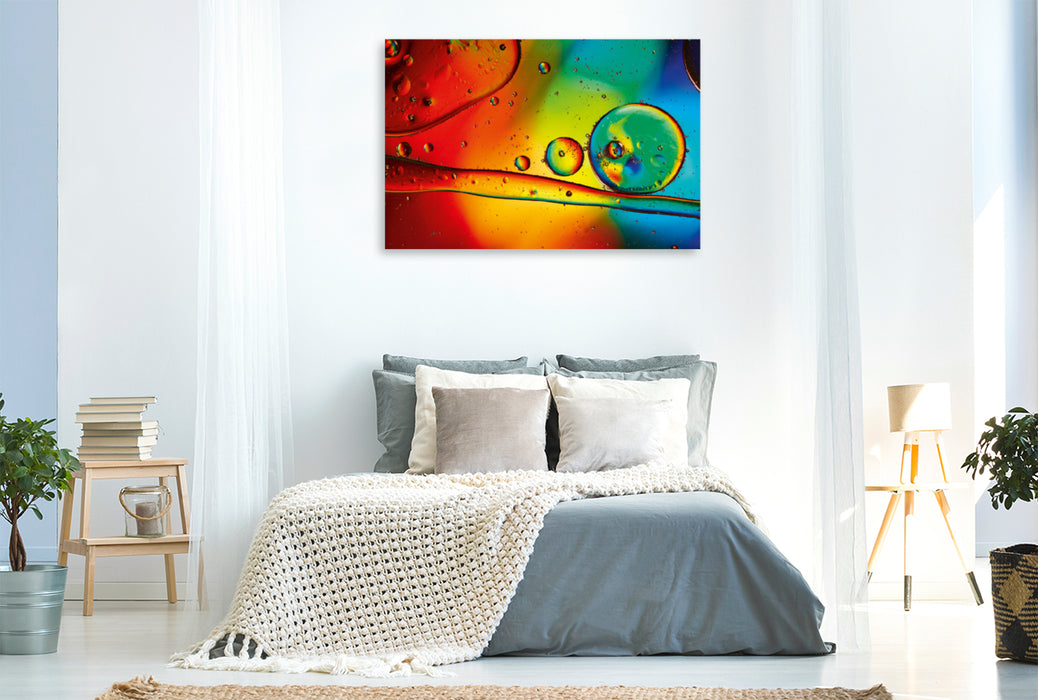 Premium textile canvas Premium textile canvas 120 cm x 80 cm landscape Color rush with oil and water 09 