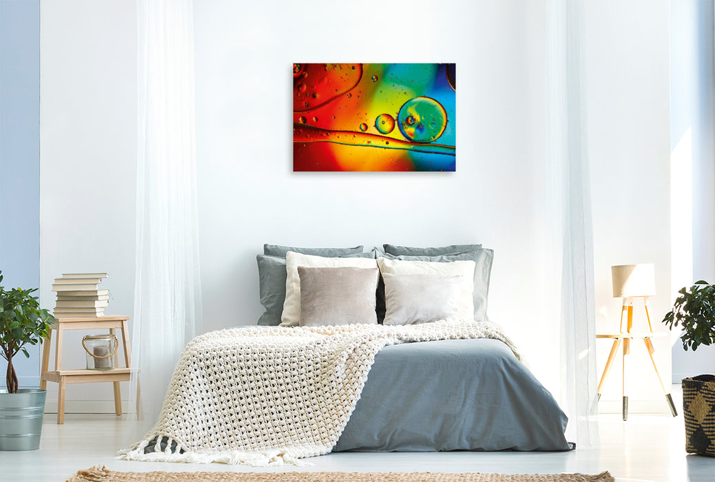 Premium textile canvas Premium textile canvas 120 cm x 80 cm landscape Color rush with oil and water 09 