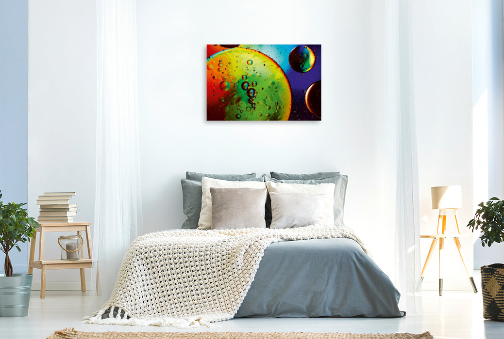 Premium textile canvas Premium textile canvas 120 cm x 80 cm landscape Color rush with oil and water 10 
